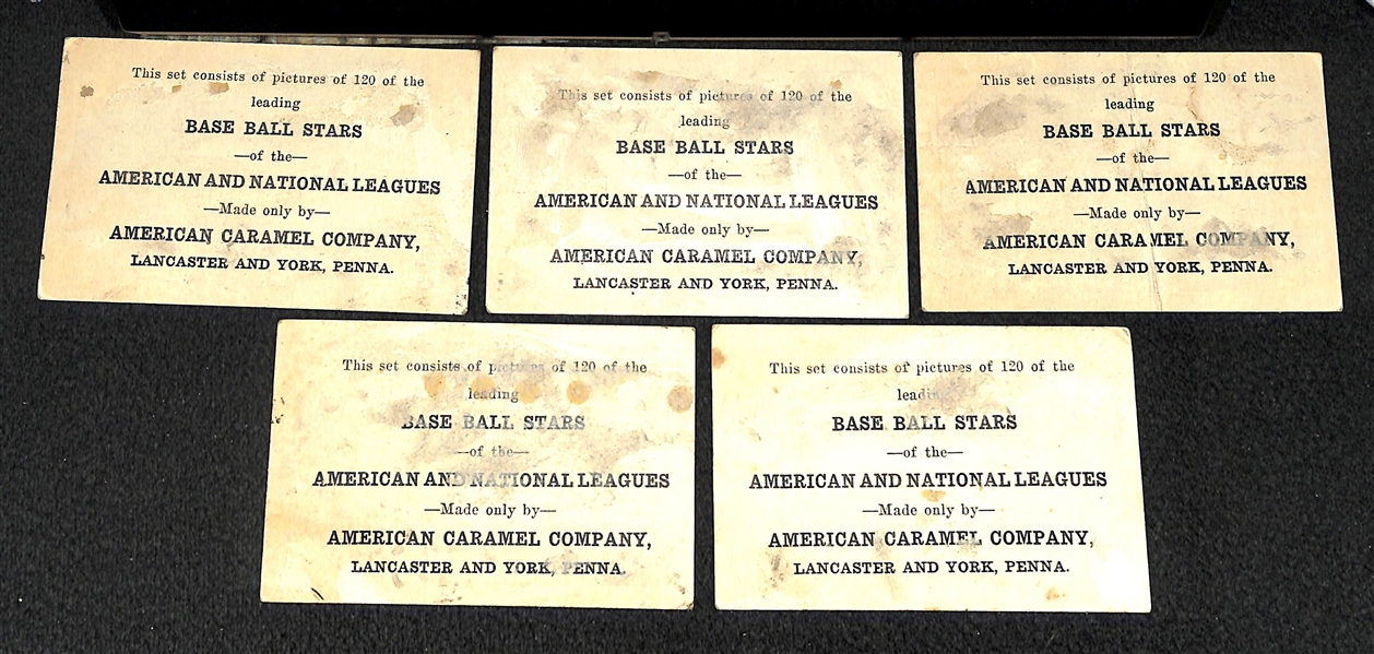 Lot of (5) 1922 E121 American Caramel Cards of Brooklyn Dodgers