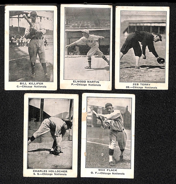 Lot of (5) 1922 E121 American Caramel Cards of Chicago Cubs