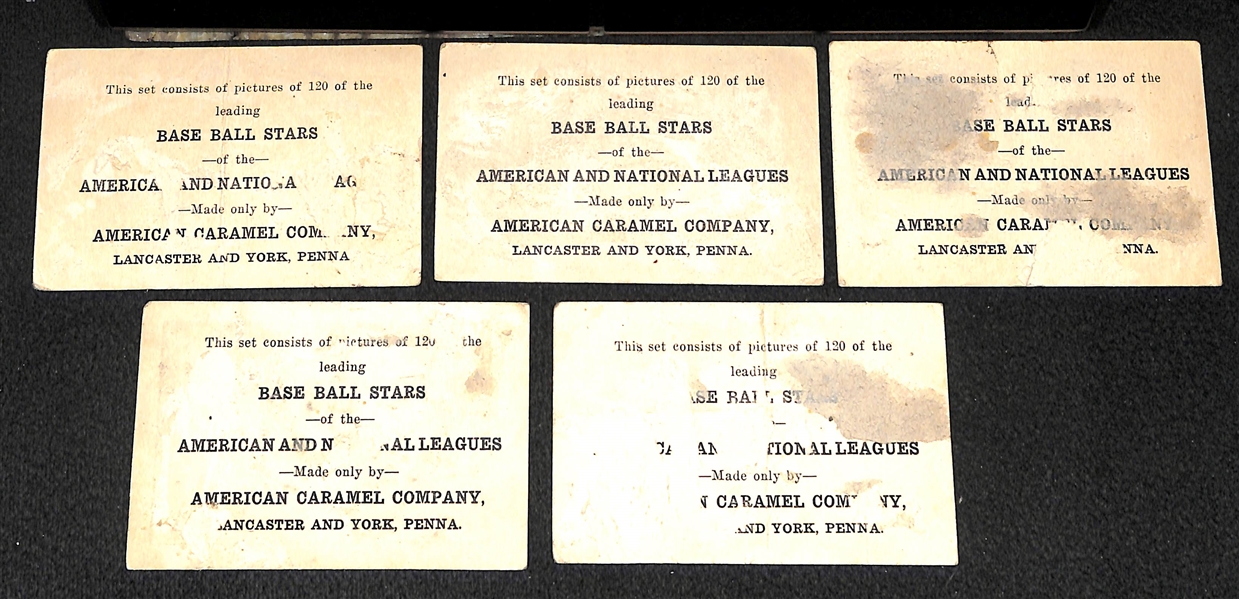 Lot of (5) 1922 E121 American Caramel Cards of Chicago Cubs