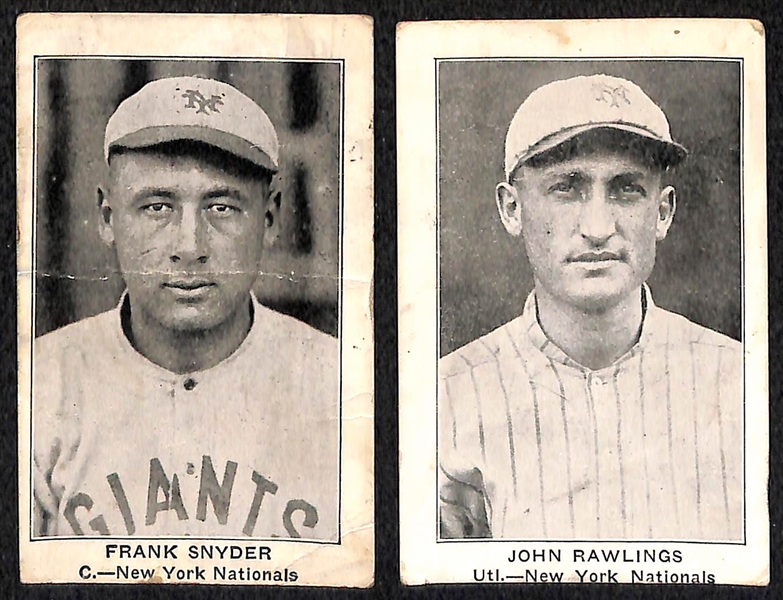 Lot of (5) 1922 E121 American Caramel Cards of New York Giants