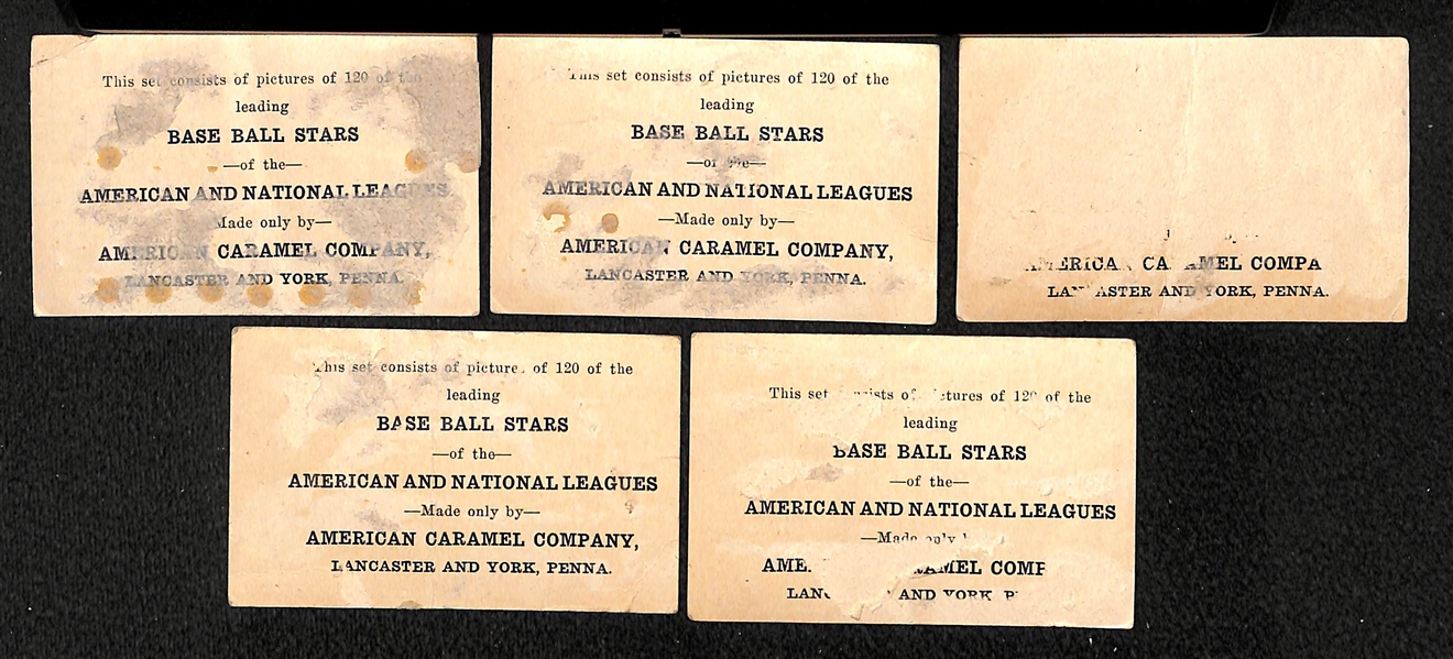 Lot of (5) 1922 E121 American Caramel Cards of New York Giants