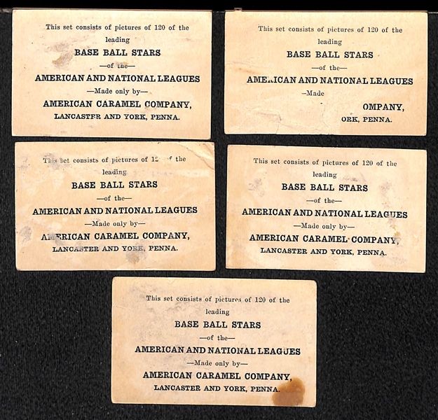 Lot of (5) 1922 E121 American Caramel Cards w. Charles Grimm