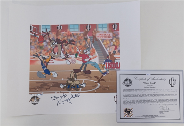 Bobby Knight Signed Looney Tunes Sericel Print 