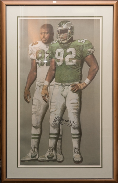 Reggie White Signed & Framed 30 x 48 Display - JSA