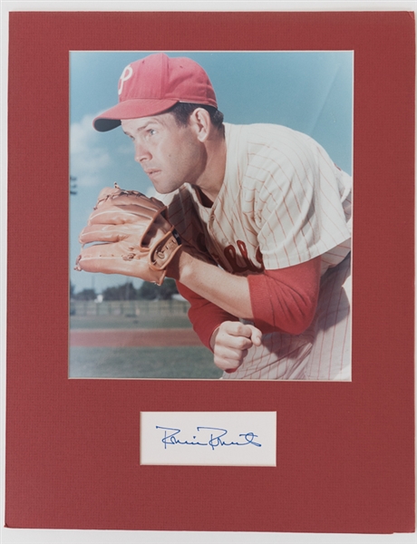 Richie Ashburn (JSA) & Robin Roberts Signed Photo & Cut Displays