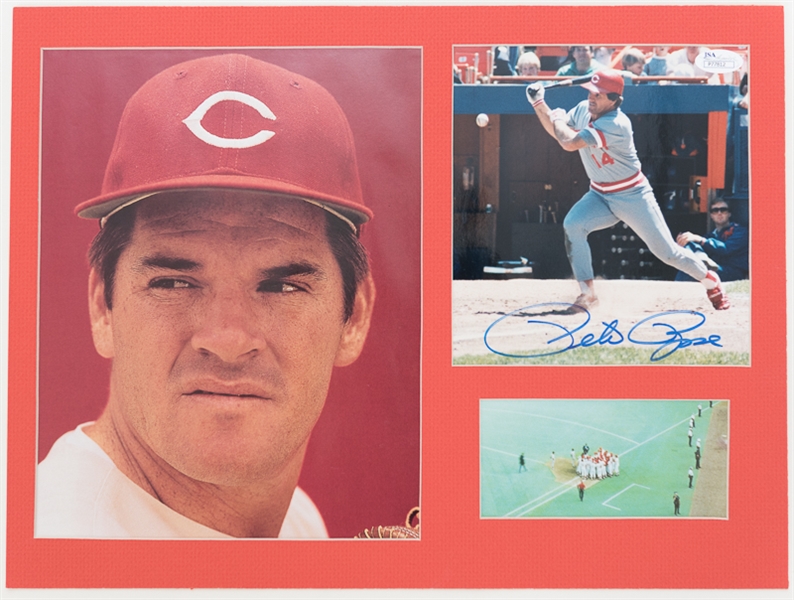 Johnny Bench & Pete Rose Signed Photo & Cut Displays