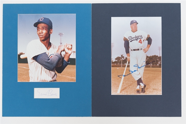 Duke Snider & Ernie Banks Signed Photo & Cut Displays