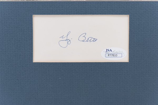 Yogi Berra & Don Larson Cut Autograph Matted Displays