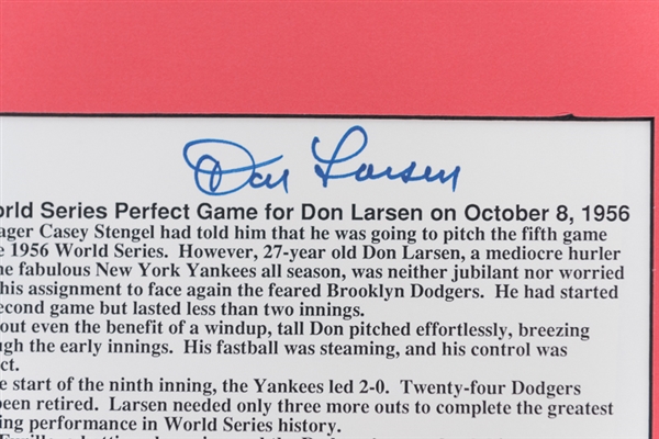 Yogi Berra & Don Larson Cut Autograph Matted Displays