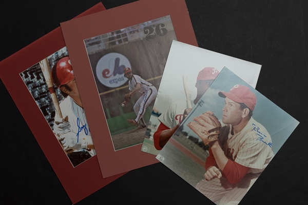 Lot of 4 Philadelphia Phillies Signed & Matted Photos w. Roberts - Ready For Frames