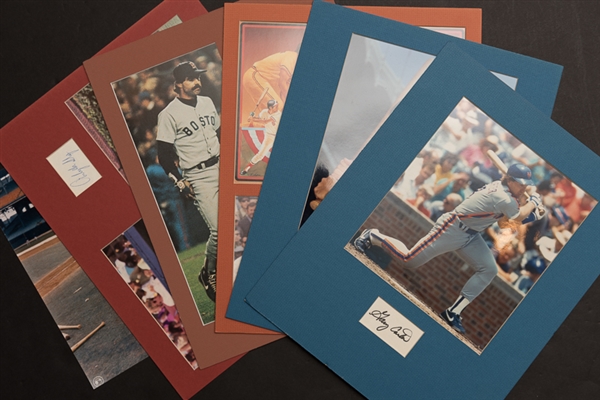 Lot of 6 Baseball Signed Photo & Cut Autograph Displays