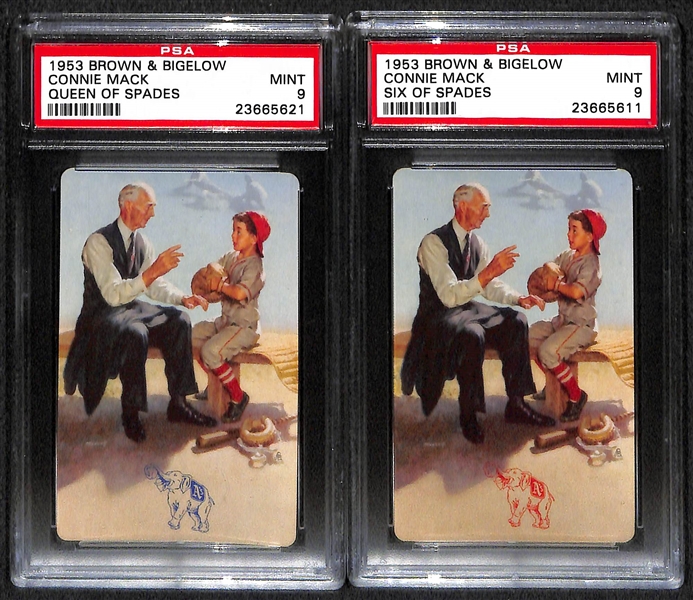 Lot of (11) 1953 Brown & Bigelow Cards of Connie Mack PSA 8's & 9's