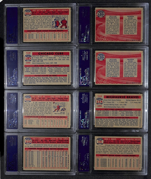 Lot of (8) 1957 Topps Cards PSA Graded w. Slaughter