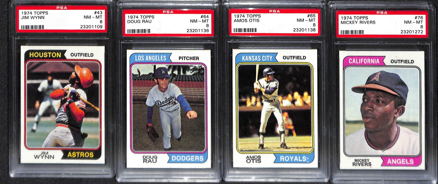 Lot of (27) 1974 Topps PSA Grade 8 Cards w. Rollie Fingers