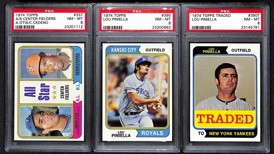 Lot of (27) 1974 Topps PSA Grade 8 Cards w. Rollie Fingers