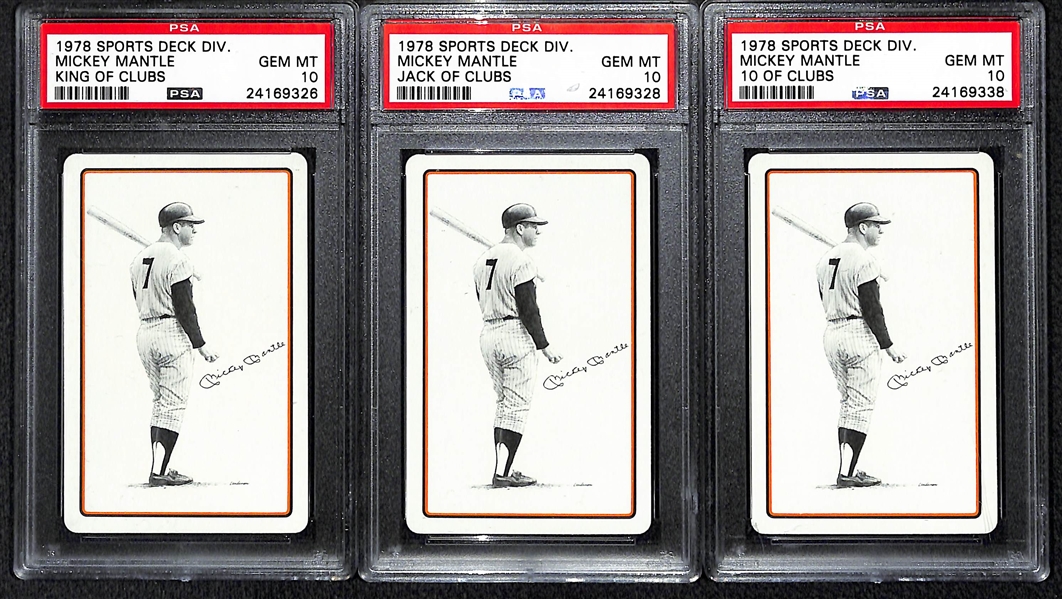 Lot of (6) 1978 Sports Deck Mickey Mantle PSA 10 Cards