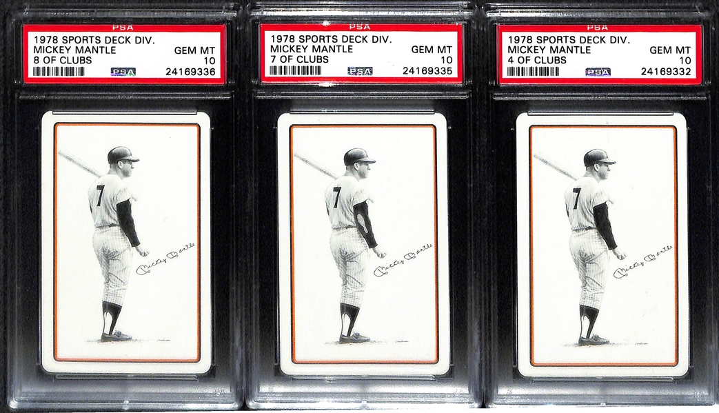 Lot of (6) 1978 Sports Deck Mickey Mantle PSA 10 Cards