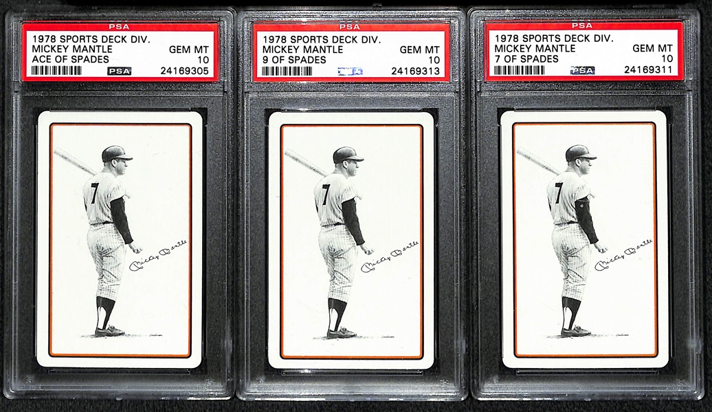 Lot of (6) 1978 Sports Deck Mickey Mantle PSA 10 Cards