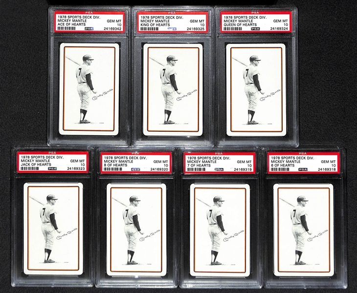 Lot of (7) 1978 Sports Deck Mickey Mantle PSA 10 Cards