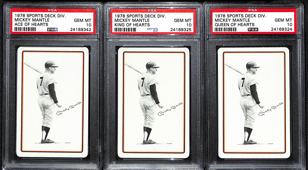 Lot of (7) 1978 Sports Deck Mickey Mantle PSA 10 Cards