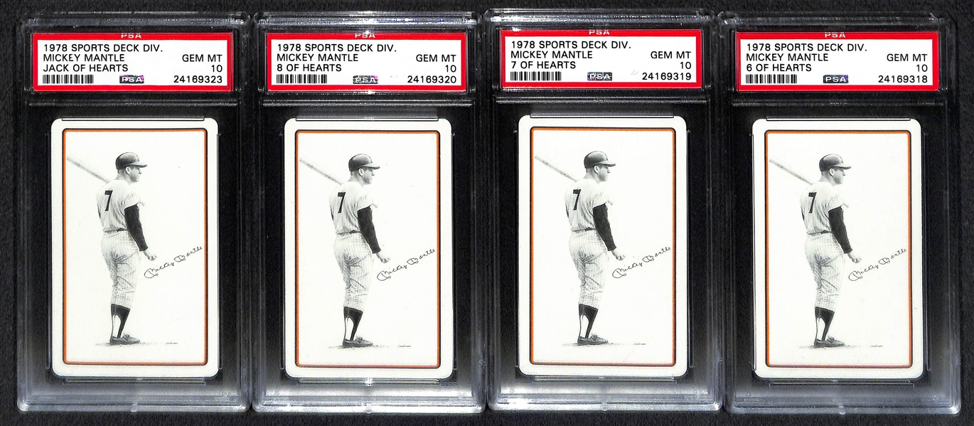 Lot of (7) 1978 Sports Deck Mickey Mantle PSA 10 Cards