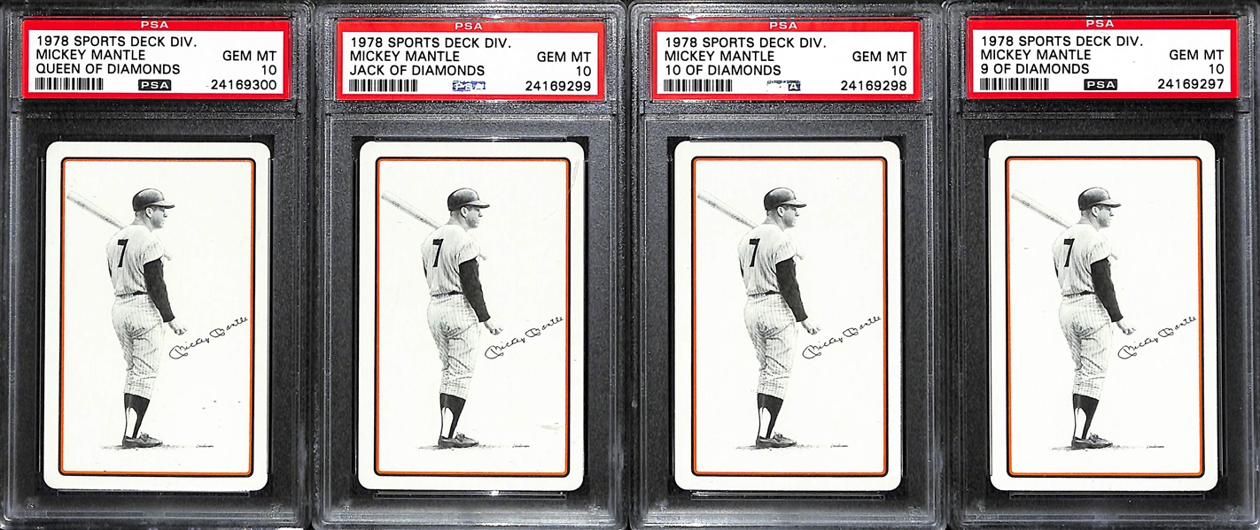 Lot of (8) 1978 Sports Deck Mickey Mantle PSA 10 Cards