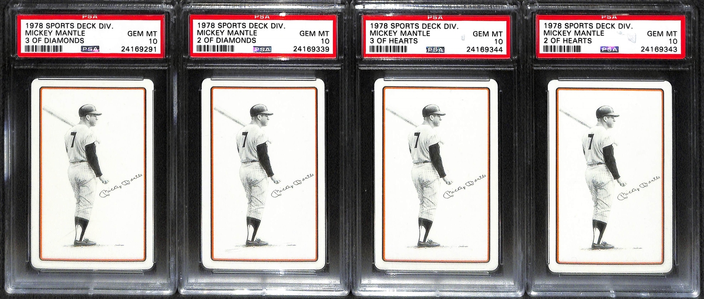 Lot of (8) 1978 Sports Deck Mickey Mantle PSA 10 Cards