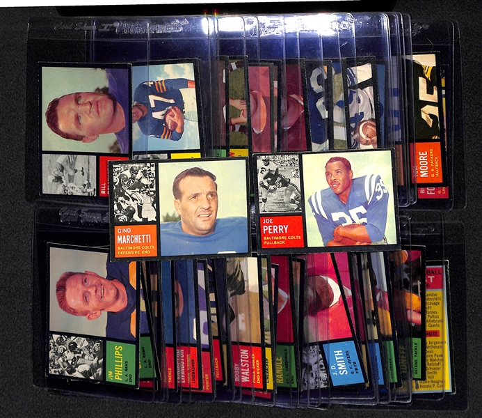 Lot of (50) 1962 Topps Football Cards w. Gino Marchetti