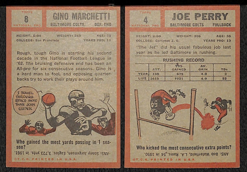 Lot of (50) 1962 Topps Football Cards w. Gino Marchetti