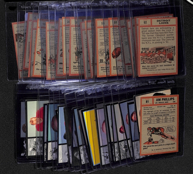 Lot of (50) 1962 Topps Football Cards w. Gino Marchetti