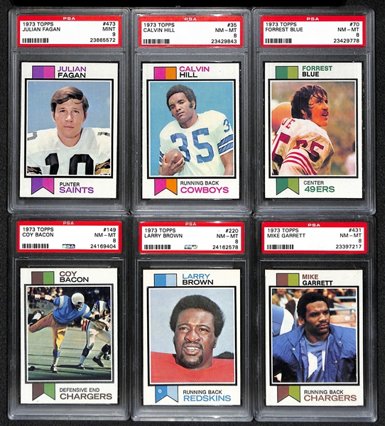 Lot of (14) 1973 Topps PSA 8 Graded Cards & One PSA 9