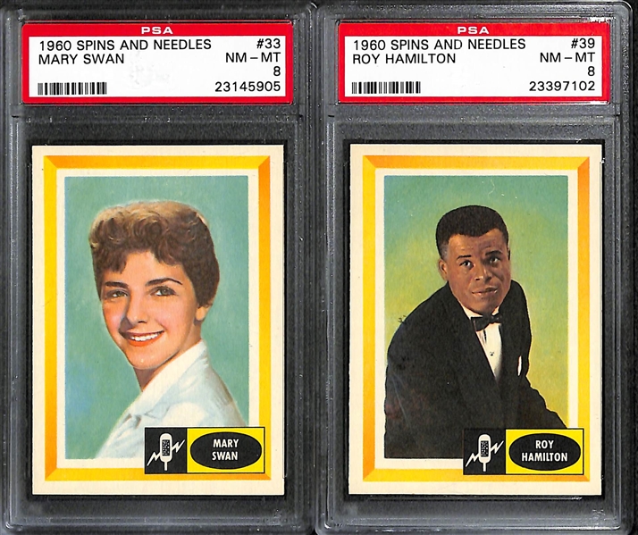 Lot of (8) 1960 Spins & Needles Non-Sport PSA 8 Graded Cards