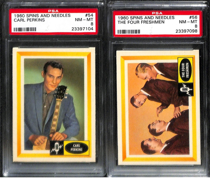 Lot of (8) 1960 Spins & Needles Non-Sport PSA 8 Graded Cards