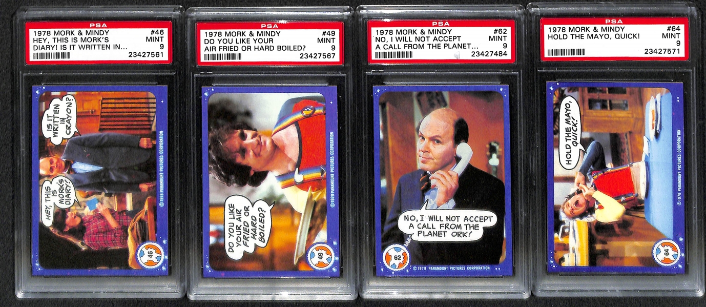 Lot of (19) 1978 Topps Mork & Mindy PSA Grade 9 Cards