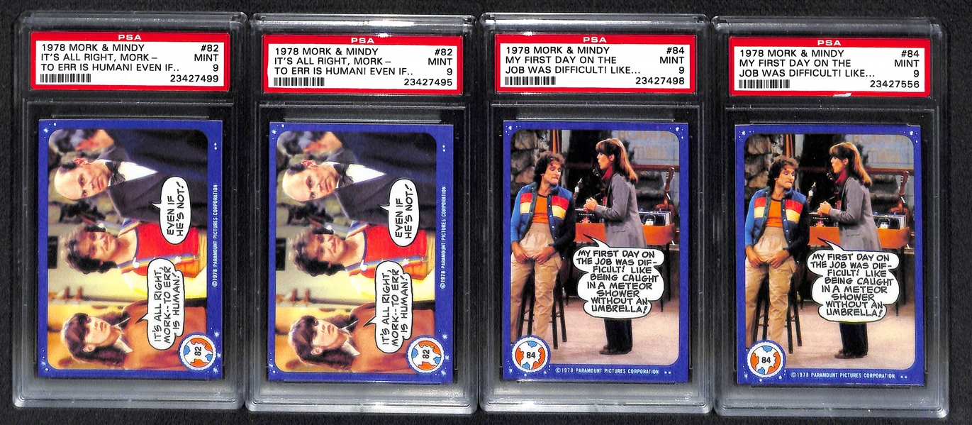 Lot of (19) 1978 Topps Mork & Mindy PSA Grade 9 Cards