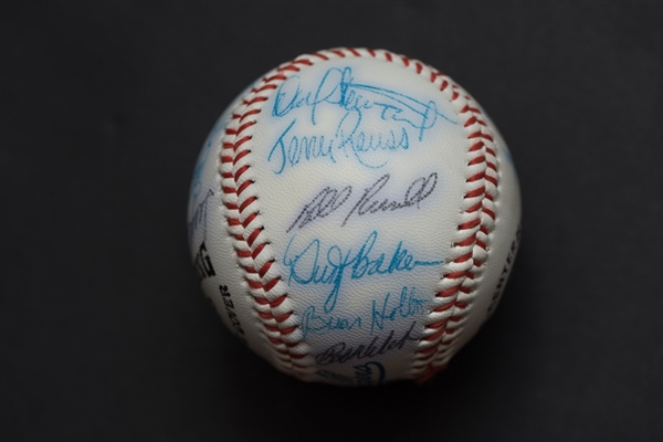 1981 Los Angeles Dodgers Team Signed Baseball and Two Tommy Lasorda Signed Cuts