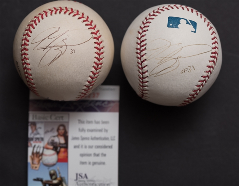 Lot of 2 Mike Piazza Signed Official MLB Baseballs