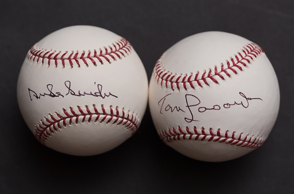 Duke Snider & Tommy Lasorda Signed official MLB Baseballs