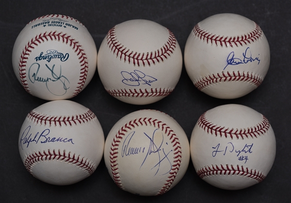 Lot of 6 Signed Baseballs w. Dykstra & Labine