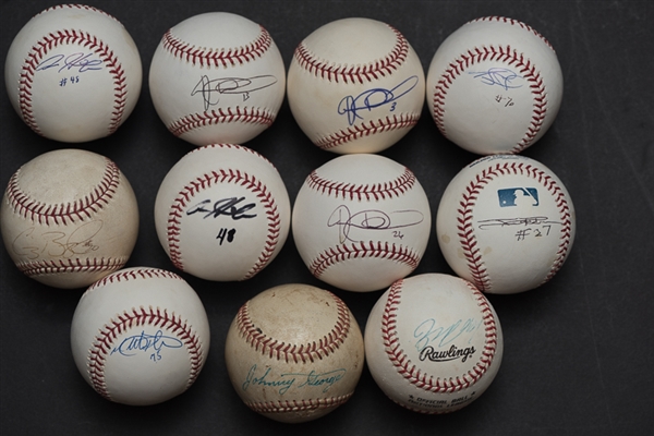 Lot of 11 Signed Baseballs w. Jose Tabata