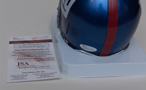 Sean Landeta Signed New York Giants Mini Helmet - JSA