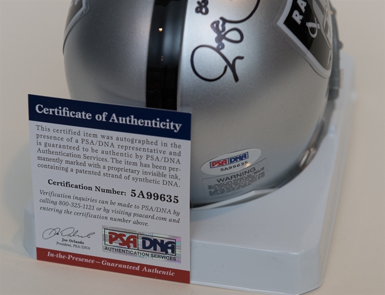 Raghib Ismail Signed Oakland Raiders Mini Helmet - PSA/DNA