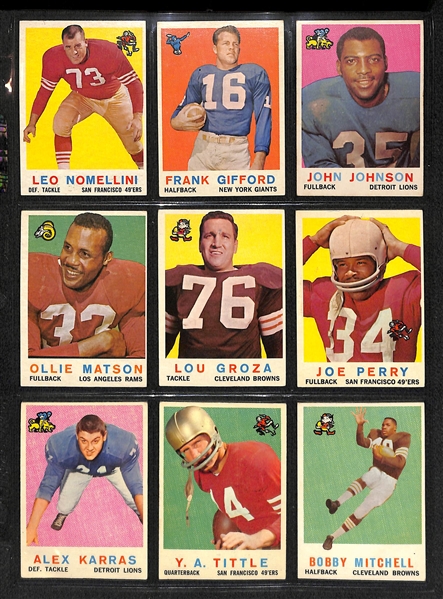 1959 Topps Football Partial Set (Frank Gifford)