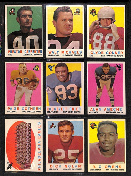 1959 Topps Football Partial Set (Frank Gifford)