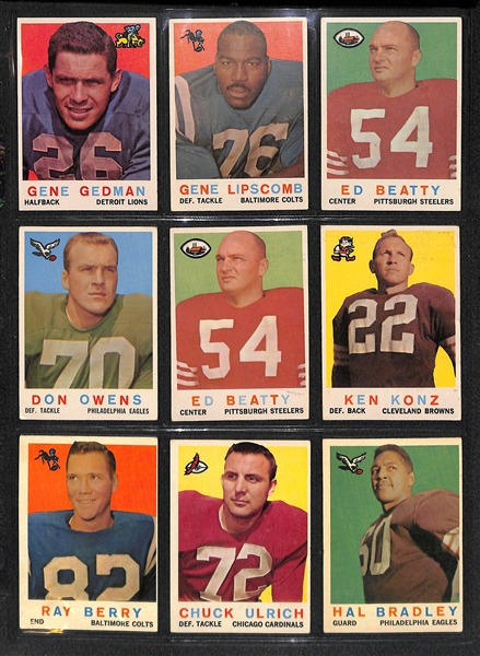 1959 Topps Football Partial Set (Frank Gifford)