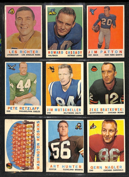 1959 Topps Football Partial Set (Frank Gifford)