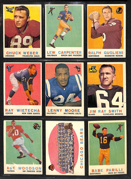 1959 Topps Football Partial Set (Frank Gifford)