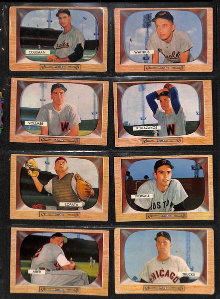 Lot of (64) 1955 Bowman Baseball Cards with Phil Rizzuto