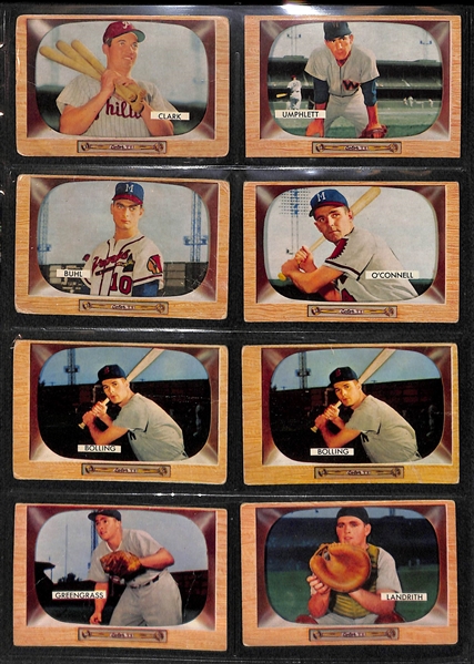 Lot of (64) 1955 Bowman Baseball Cards with Phil Rizzuto