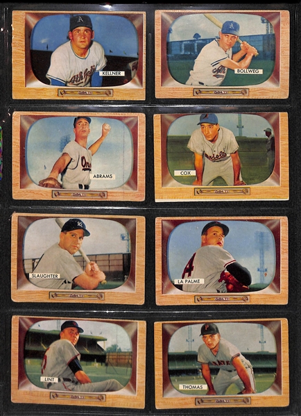 Lot of (64) 1955 Bowman Baseball Cards with Phil Rizzuto